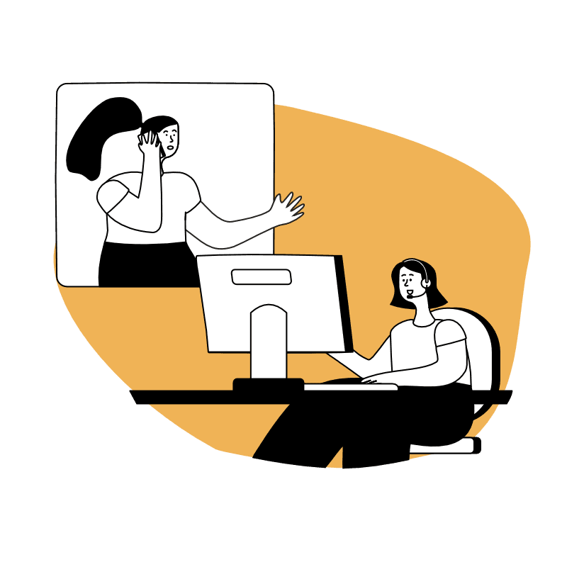 Cartoon of phone call